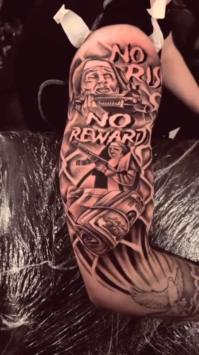 Chicano Tattoo Hamburg - No Risk No Reward Sleeve